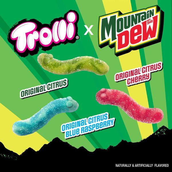Trolli Mountain Dew Sour Brite Crawlers - 4.25oz - Limited Edition Spooky Halloween Treats - Epic Flavor Fusion - Sour & Citrus Gummy Candy