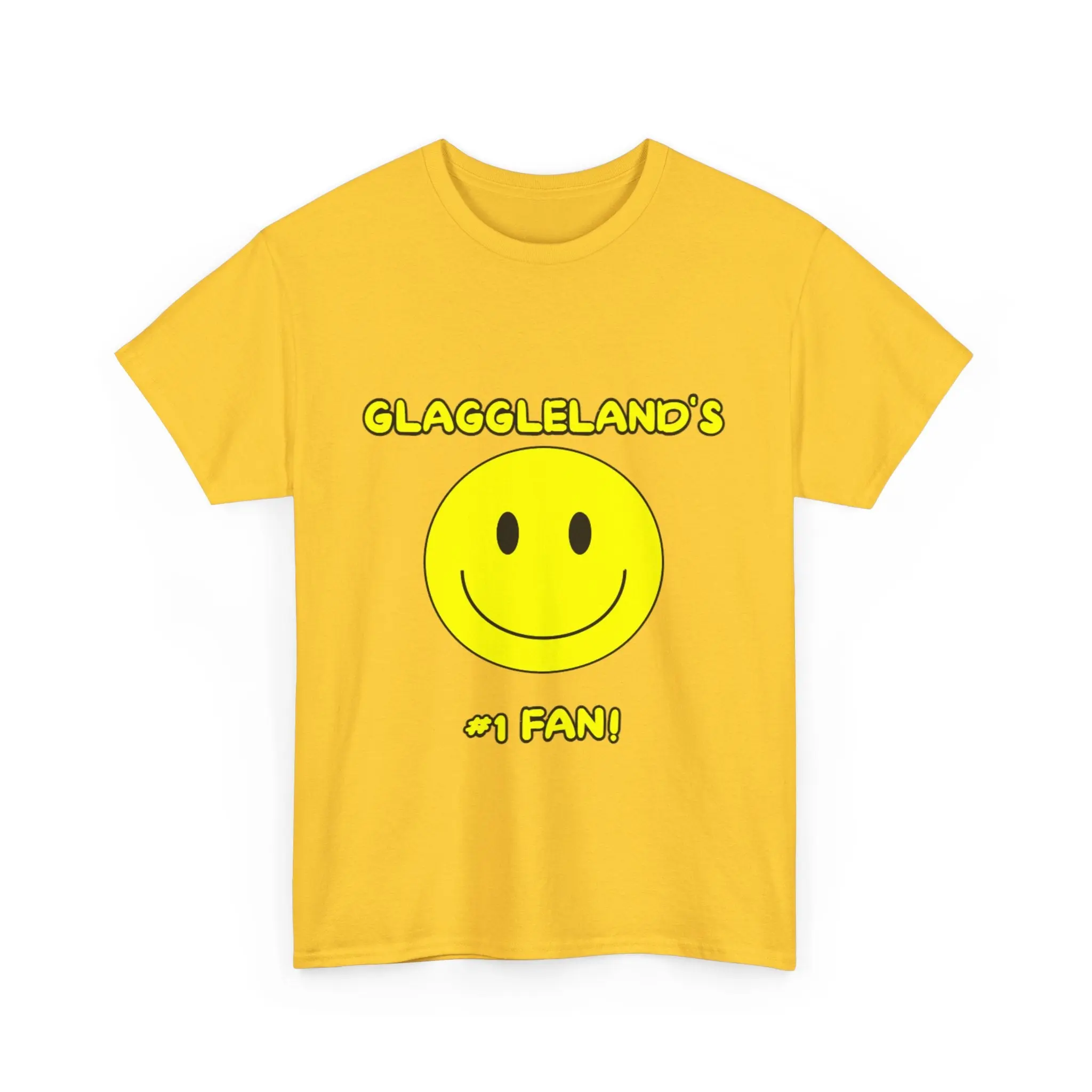 GLAGGLELAND Tee - Cotton T-Shirt with Smiley Face Graphic, Short Sleeve, Medium Size, Casual Style for Women