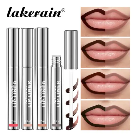 Women's 4-Piece Twist-Enabled Peel-Off Matte Lip Liner Kit - Smudge-Proof, All Day Lipliner, Precise Lip Liner, Long-Lasting Stain, Classic Shades, Twist Then Apply, Adults' Special Events Makeup Gift