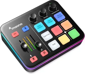 MAONO Gaming Audio Mixer & Interface with Pro Preamp, RGB, Bluetooth, 48V Phantom Power – MaonoCaster G1 NEO for Streaming & Podcasting