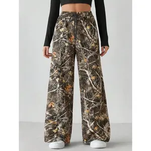Women's Camo Tree Branches Print Sweatpants, Casual Comfy Trousers for Daily Wear, Ladies Bottoms for All Seasons Fit Womenswear