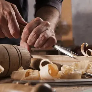 Woodworking Tool Set, 4-Piece Wood Carving Chisels & 6-Piece Woodcarver Knives, Durable High-Impact Handles, Ergonomic Design