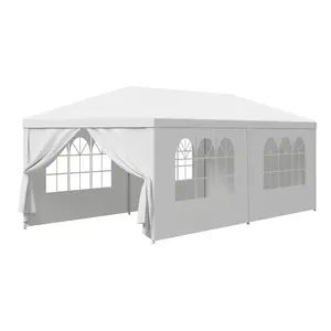 JupiterForce 10 x 20' Gazebo Party Tent with 6 Side Walls Wedding Canopy Cater Events Outdoor