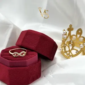 Valdes Luxury 14K Gold Plated Laminated Infinity Ring – Elegant Zirconia Infinity Design Ring – High Quality Daily Wear Jewelry