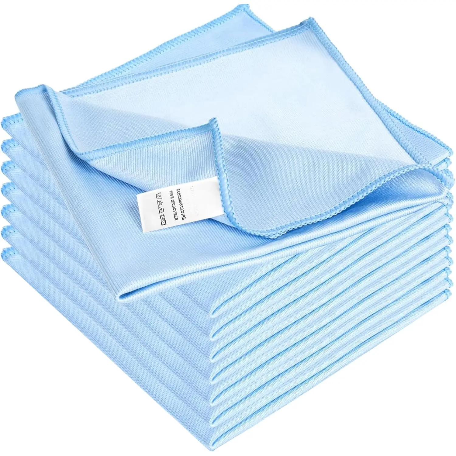 Microfiber Glass Cleaning Cloths Lint Free Streak Free Quickly and Easily Clean Windows & Mirrors Without  Polishing Cloth 16x16 Inch 8 Pack Blue