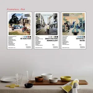 3-piece set featuring Oasis modern hip-hop style, perfect for album covers and posters, ideal for bedrooms, living rooms, hallways, wall art, room decor, Modern Home Decoration, fall décor, Unframed Wall Art, Artwork, and frameless decorations