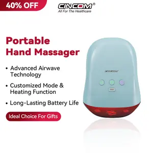 CINCOM Portable Hand Massager (BLUE), Cordless, with Comfort Heat and Gentle Massage, Adjustable Settings, Auto-Off Feature, Rechargeable, Perfect for Daily Relaxation, Ideal Gift