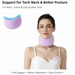 Ergonomic Memory Foam Neck Support Pillow for Tech Neck Relief, Improved Posture, Reduced Neck Strain and Comfortable Travel Use,Travel Pillow