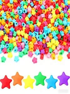 1200pcs Star Unicorn Beads, Rainbow Star Beads Bulk Large Hole, Party Decor Jewelry Making, Bracelets, Keychains, Craft Supplies