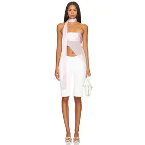 Jaded London Tube Top With Skinny Scarf in Pink