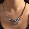 【Black Friday】Elegant Bear Zodiac Pendant Necklace and Bracelet Set, Letter & Heart Initial Zirconia Jewelry for Women, Perfect Gift for Holidays and Birthdays, Fashionable Jewelry Set