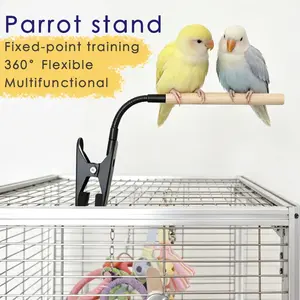 Portable Parrot Stand Holder, Flexible Clip-On Bird Perch, Versatile Mounting Options, Easy to Use, Ideal for Training and Sunbathing