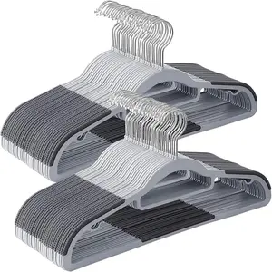 50 Pack Clothes Hangers, 16.5 Inch Slim Saving Hangers, Duty Non-Slip Coat Hangers with 360° Swivel for Closet, Suits, Shirts & Pants