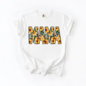 Floral Mama T-Shirt, Sunflower Mom Tee, Mother's Day Gift, Retro Mama Tee, Gift