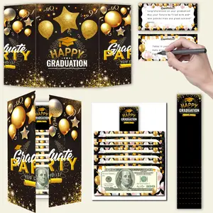 Gold Graduation Card Money Envelope, Cross-Border Graduation Ceremony Gift, Surprise Party Card Money, Pull-String Packet, Greeting Cards