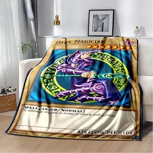 Yu-Gi-Oh Cartoon Blanket Classic MONSTER CARD Throw Blanket Birthday Christmas Gift Bedroom Sofa Travel Camping Warm Blanket