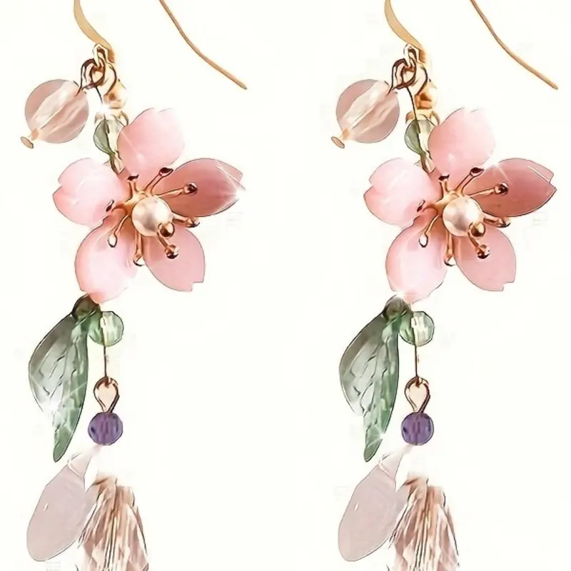 Mother's Day Gift Flower Design, Faux Pearl Decor Earrings Dangle, Fashion Cute Jewelry Accessories for Women & Girls, Trendy All-match & Exquisite Jewelry for Birthday Gift