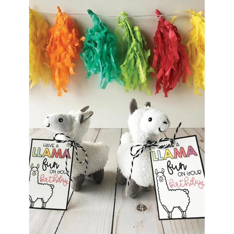 5" Fuzzy Pastel Pink, Purple & White Stuffed Llama Toys - 12 Pc.