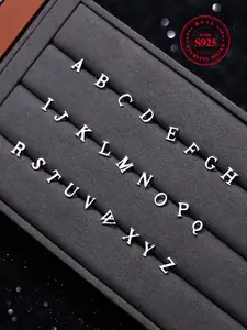 925 Sterling Silver Letter Design Earrings, Fashion Jewelry for Party, Daily Clothing Decor, Trendy All-match & Exquisite Jewelry for Birthday Gift, Stud Earrings Jewelry