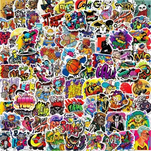 Decorative stickers Graffiti Letter Graphic Decorative Sticker, 100pcs/Pack Creative Waterproof Sticker, Naughty Stickers For DIY Scrapbook Laptop Luggage Decoration, DIY Creative Toys, Scrapbooking Supplies