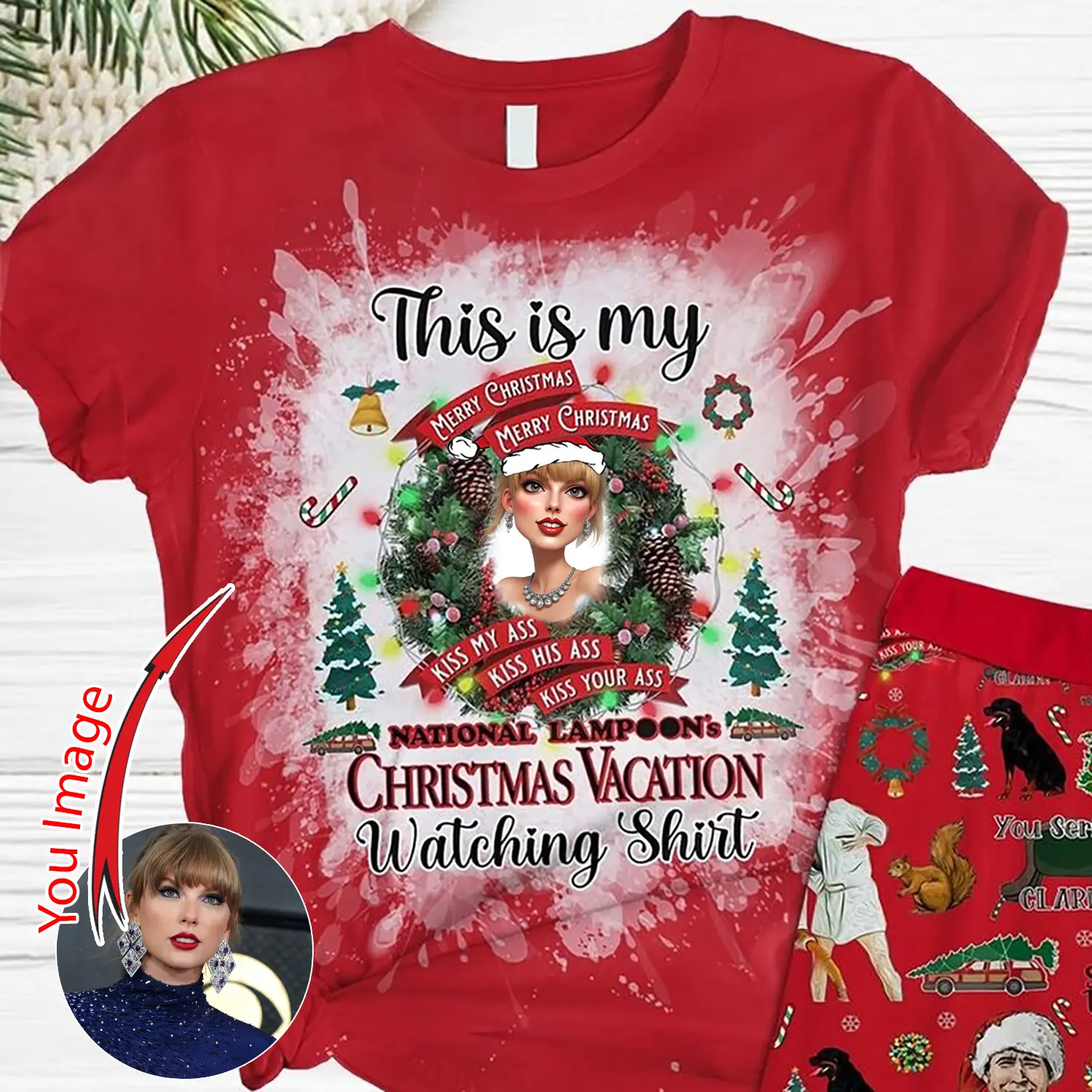 Create Your Own Custom T-Shirt, Custom Photo Griswold Pajamas Set, Santa Griswold Shirt, National Lampoon's Holiday Pajamas, Christmas Vacation Gift, Matching Pajamas, Christmas Gift graphic tee