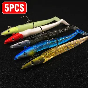5PCS Soft Swimbait Fishing Lures – Realistic Multi-Color Paddle Tail Bass Lures for Freshwater & Saltwater