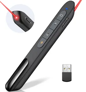 BEBONCOOL Wireless Presenter, Hyperlink Volume Control Presentation Clicker RF 2.4GHz USB PowerPoint Clicker Presentation Remote Control Pointer Slide Advancer, Black
