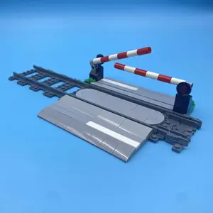 Train Elevator Building Blocks, 97pcs/set City Train Small Particle Building Blocks, Train Track Railway Crossing Children's Assembly Toys
