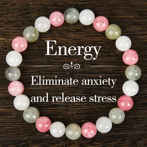ARPURRAINA Elegant Colorblock Beaded Healing Crystal Bracelet - Fahlo-Style Elastic Band Jewelry (15-20cm), Daily All Ages Arm Candy, Prosperity Unity Protection, Summer Fashion Gift for Loved Ones