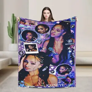Katseye Kpop Member Flannel Blanket, Soft Breathable Throw Blanket for Sofa B  edroom Office and Music Fan Use girly bedroom decor