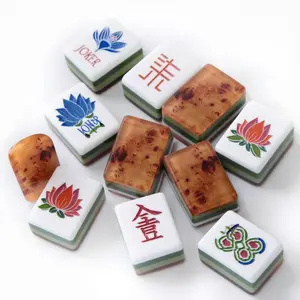 American Mahjong Tiles Set, Acrylic Colorful160pcs Engraved Tiles, Outdoor Entertainment Board Game for Camping & Hiking Activities