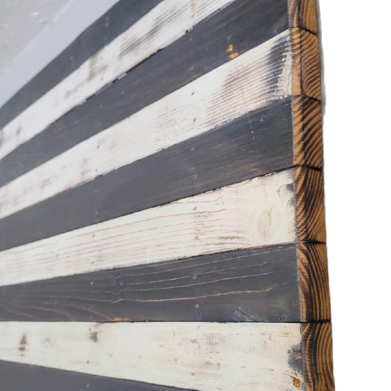 Handmade Wood Black And White American Flag Wall Decor indoor outdoor