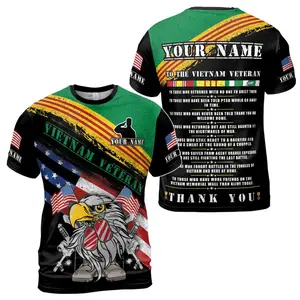 Custom Name Vietnam Veteran War U.S Army Proud American Flag Vet 3D T-shirt, Custom Name I Walked The Walk Vietnam Veteran Eagle American Vet Proud 3D T-Shirt