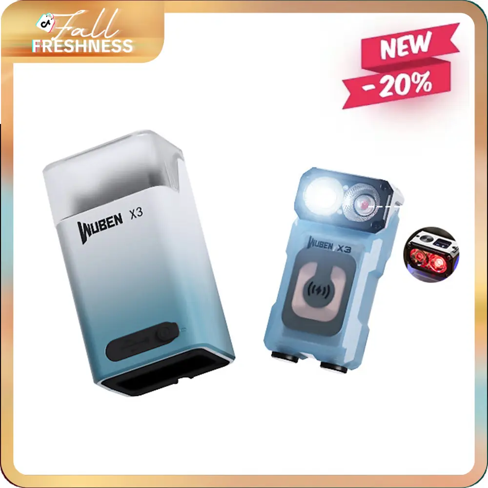 【WUBEN Flagship Model】WUBEN X3 Premium Edition Mini Flashlight with Rechargeable Charging Box 180 Degree EDC Keychain Flashlight Twist, Magnet Pocket