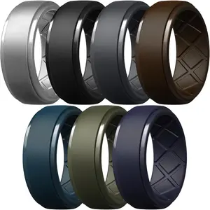 Men's Silicone Rings 10mm Wide 2.5mm Thick Rubber Wedding Bands, Multipack 1/4/7 Breathable Comfort Fit For Workout his  ring trendy exquisite ring set Minimalist Stackable Band Ring dad  purity  ring