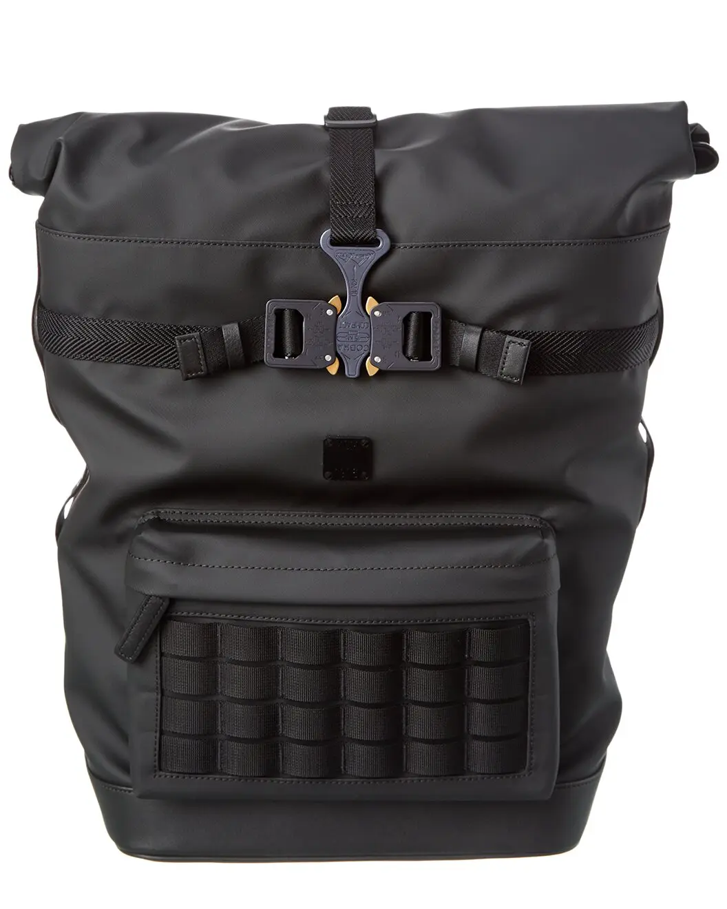 Pre-owned MCM Canvas/Nylon Backpacks Black Canvas Nylon Medium Roll Top Backpack