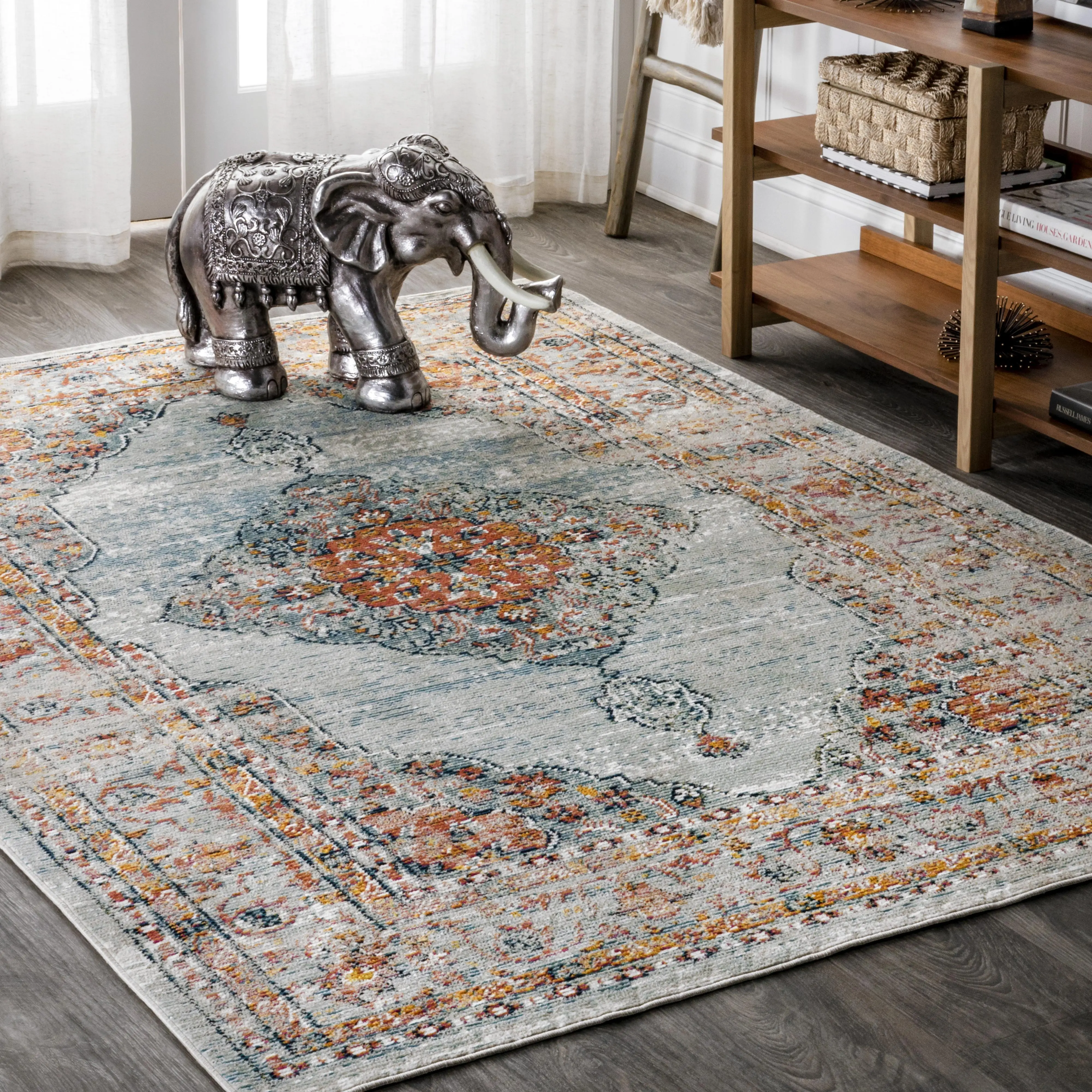 JONATHAN Y Cadiz Vintage Medallion Area Rug - Decorative Floor Rug for Living Room, Bedroom, Office, Decorative Rug, Floor Rugs