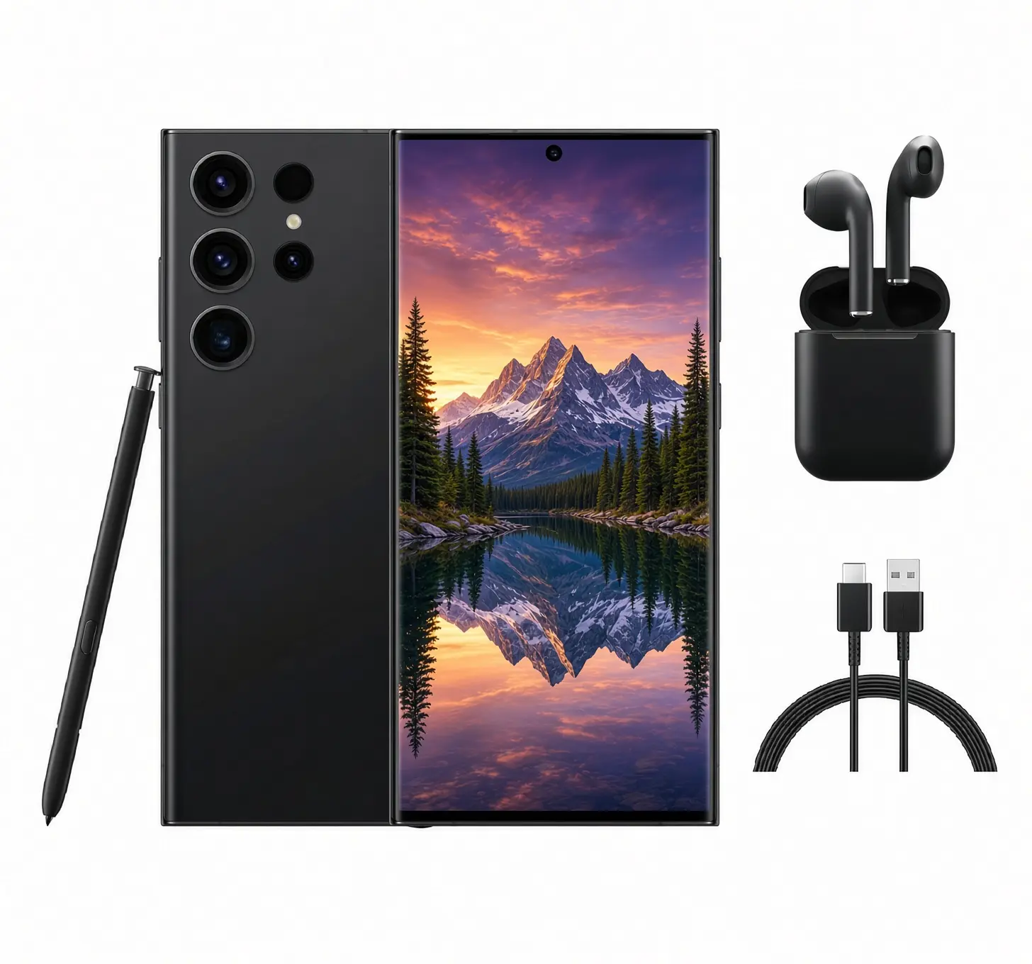Refurbished Samsung Galaxy S23 Ultra 5G S918U (Fully Unlocked) Acceptable Condition with Wireless Earbuds & 1 Year Warranty