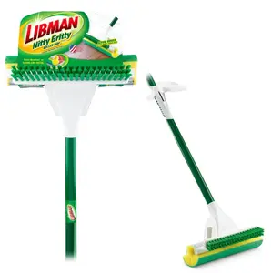Libman Nitty Gritty Roller Mop with Scrub Brush Cleaning Sponge