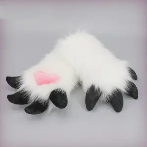 Handmade Fur Set Claws Kig Gloves Dragon Claws Anime Conference Cosplay Gloves Cosplay Stage Costumes Cosplay Performance Props