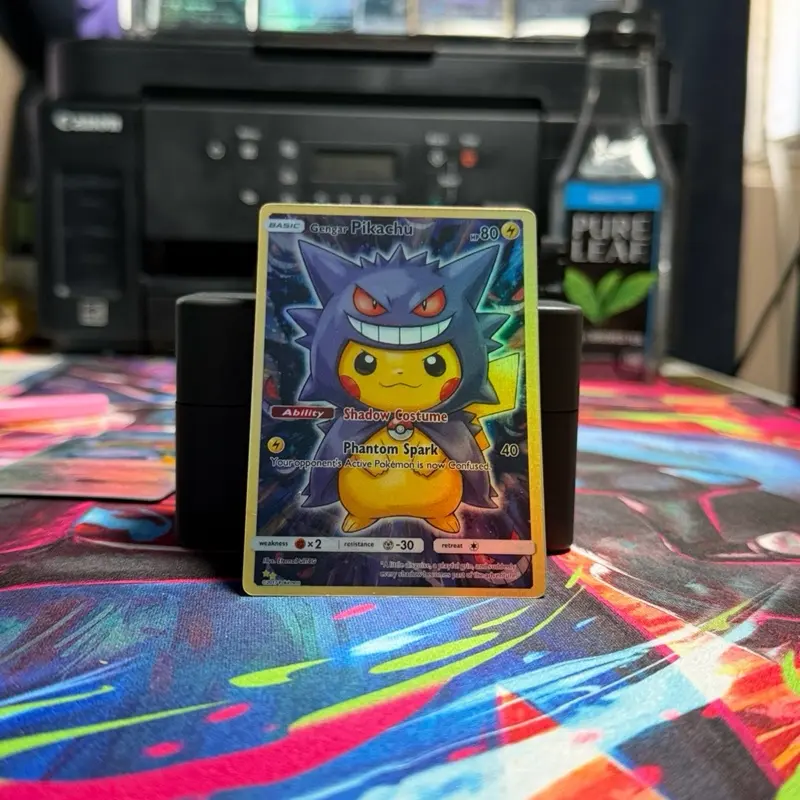 Gengar Pikachu Fan Art Card | Custom Holographic Collectible