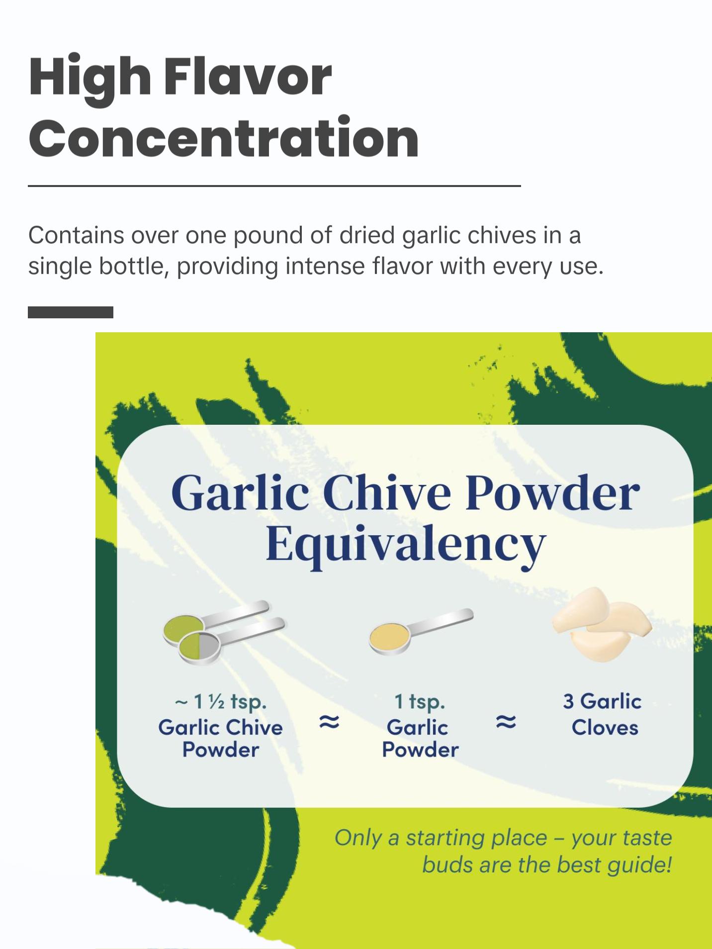 Gourmend Foods Garlic Chive Powder – Low FODMAP, Filler Free, Gluten Free, 100% Natural, No Corn Starch, Maltodextrin, "Flavors" or Other Fillers