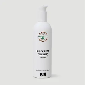 BioNatal Black Seed Lotion with Citrus 8 oz | Handmade Natural Body Lotion with Ethiopian Nigella Sativa Oil | Fast-Absorbing, Non-Greasy Moisturizer for Dry Skin | Orange Essential Oil Scent | Small Batch, No Artificial Fragrance