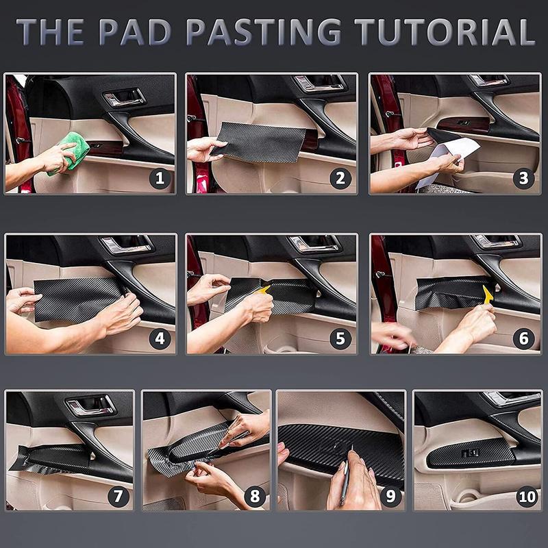 60" x 12" Universal Black Vinyl Wrap Air Release Film for Cars Motorcycles Laptops Furniture with Tools Included UV-Resistant Easy Application Longevity Bumper Sticker