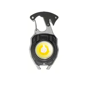 Multifunctional Keychain Light, Portable LED Flashlight, Portable USB Rechargeable Work Light with Foldable Stand & Magnetic Base, Suitable for Outdoor Camping, Hiking, Autumn, Winter