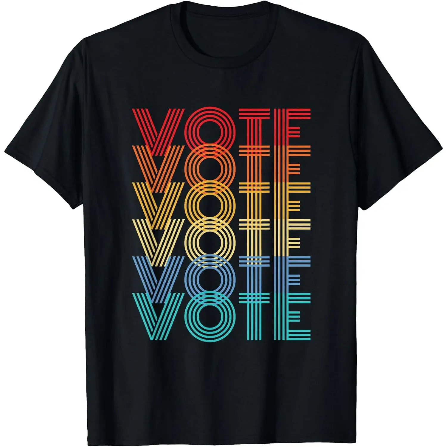 Voting Shirt Women Men Retro Election Voter T-Shirt Womens Cotton Short Sleeve Summer Casual Graphic Crew Neck Tee Black