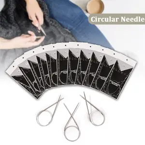 11 PCS Circular Knitting Needles Set - 80cm Stainless Steel Circular Needles Sizes  6-16 for Knitting Projects