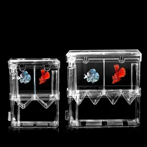 Aquarium Fish Breeder Box - High-Quality Acrylic Transparent Floating Isolation Hatchery for Protecting Fry & Juveniles Multi-Functional Design