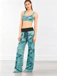 Women's new camouflage printed long pants soft comfortable elastic jersey pants casual pants sleeping pants S-XXL