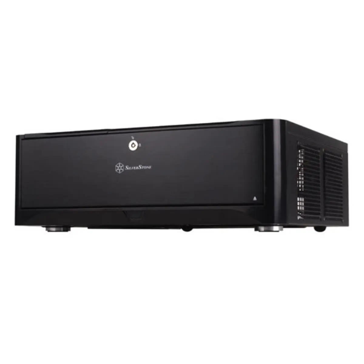 SilverStone 212 MAIN Compact Aluminum Classic HTPC-Desktop Case - Aluminum Door, Compact Depth, Silent Fans, Black Finish, 2 Front USB 3.0 Ports, Micro-ATX/Mini-ITX Compatibility, Hot-Swappable Bays, Media Server Ready, Side Right 2 X 120Mm Fans